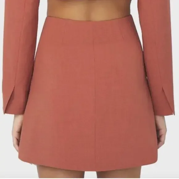 NWT WEWOREWHAT Asymmetrical Button Front Pocket Split Hem Blazer Mini Skirt XS - Picture 2 of 11